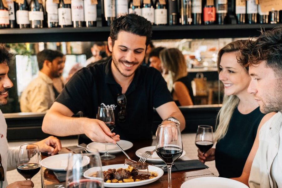 Madrid: Flamenco Show with Tapas and Wine Tour - Mushrooms, peppers, and a bar in former caves