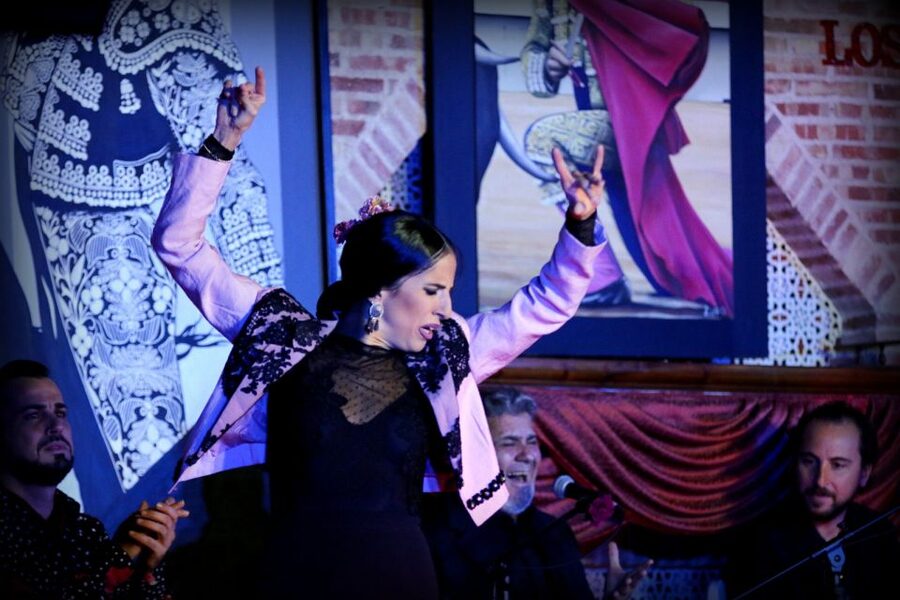 Madrid: Los Porches Flamenco Show with Tapas and Wine Ticket - Arriving at a Spanish-style tablao