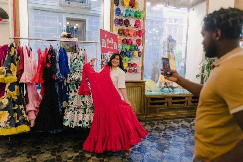 Madrid: Tapas Tour & Authentic Flamenco Experience - Maty and the craft behind a flamenco costume